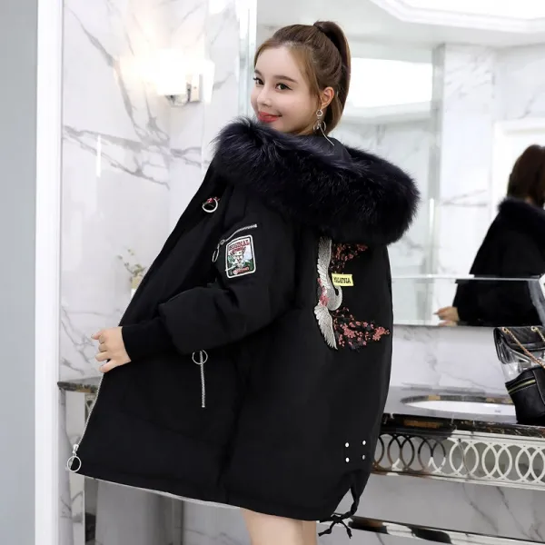 여자겨울옷 스타일리쉬 마저도 모자 고답적 P270 너구리털 P340