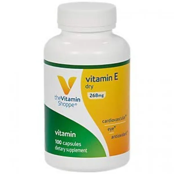 비타민 E Dry 400IU 천연 공급원 건강한 심혈 관계 면역 건강 눈 건강 지원 (1 일 1 회 비타민 캡슐) The Vitamin Sh, 단일상품, 단일상품
