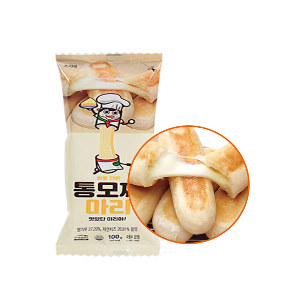 [로뎀]통모짜 마리 100g x 10개 자연산 모짜렐라 치즈가 가득한 쟁여탬 캠핑 간식