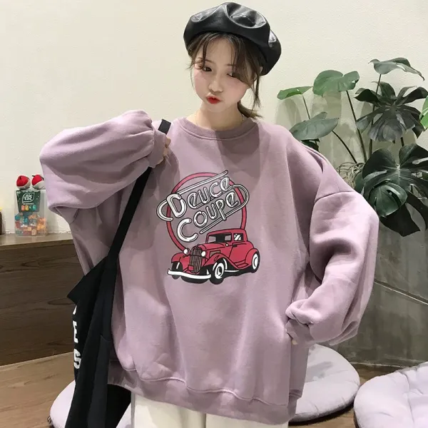 저렴한 융털 후드 초가을겨울 새 기모 두툼 Ins 트랙 Bf 나태풍 Mschf