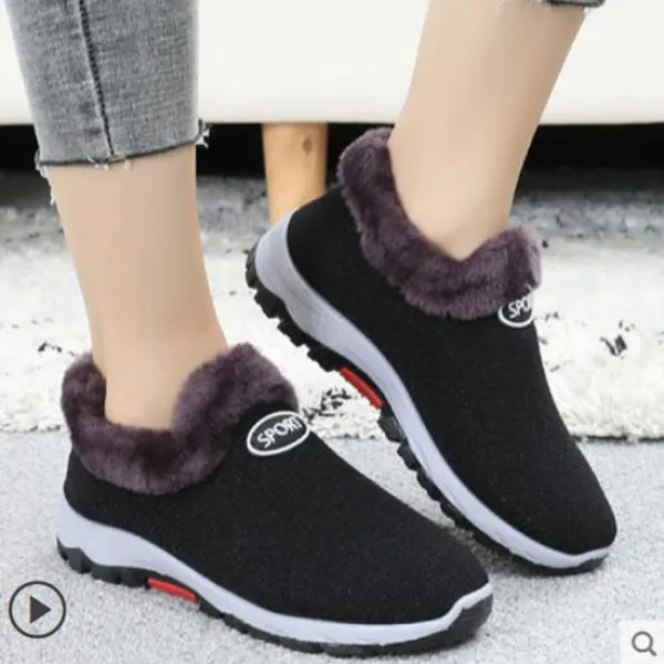 빅피플 미끄럼 방지 엄마 겨울 털 신발 Wm02