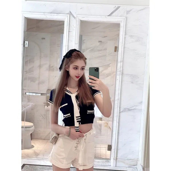 LINCY 아메카지스타일 달다 누이동생 화이바 스트랩 기계 조심 반바지 슬림핏 다리 길어보이는