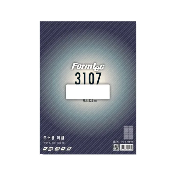 폼텍 주소용 라벨 LS-3107 100매 16칸 99.1x33.9mm, 쿠팡 본상품선택