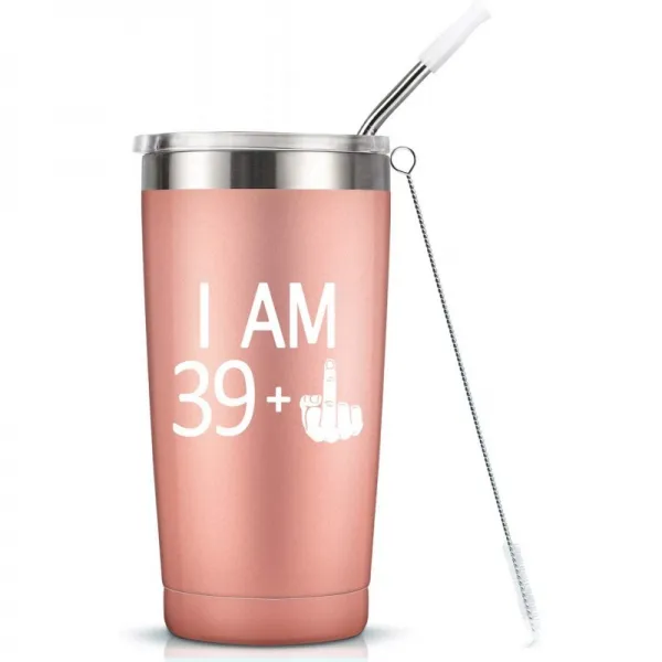 39 + 한 가운데 손가락 머그컵 공이 치기 용수철 여자를위한 40의 생일 선물 숙녀 엄마 자매 딸 가장 친 단일상품