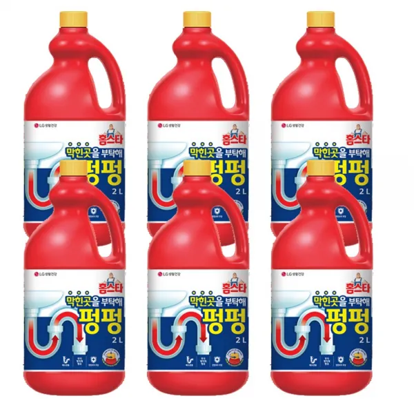 홈스타 막힌곳을 부탁해 펑펑 배수구 세정제, 2L, 6개