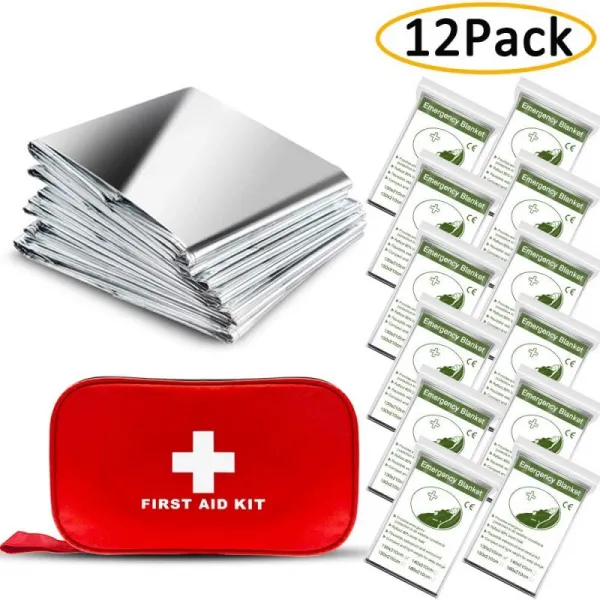 ANCwear 비상 사태 담요 pack-12의 옥외를위한 포일 Mylar 열 담요 공간 담요 52 