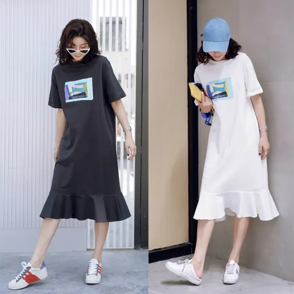  Sababa 사바바 빅사이즈 캐주얼 라운드 롱 원피스 치마