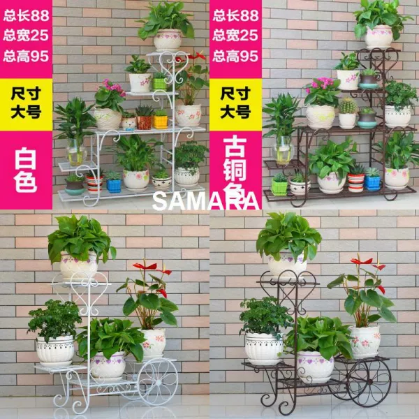 Qterra 특허브랜드 A9030 화분 받침대 정리대 고급형 인테리어 진열대 68x23x85브라운