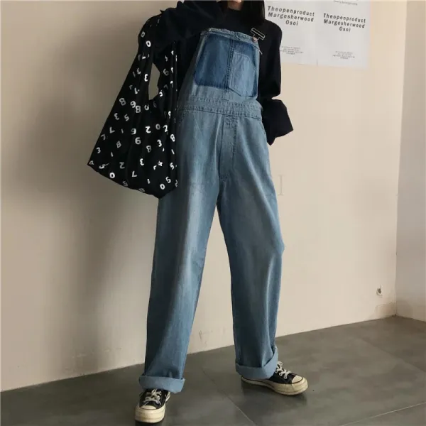 Kirahosi 박시 데님 멜빵바지 학생 귀요미 데일리 468호+덧신증정 Chu9y31z