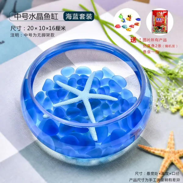 Mar.23 81번 사무실 작은 어항에다 투명유리 거북이 항아리 거실 가정용 테이블 원형 미니어처 금어항z 미 디 엄 크 리 스 탈 실린더 네 이 비 세트 