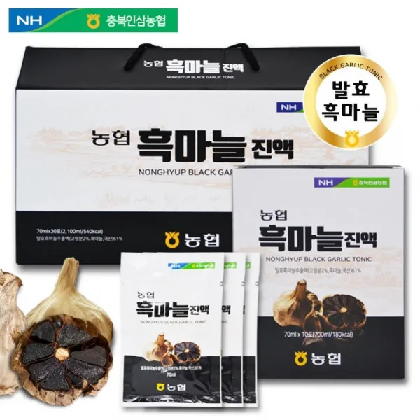 농협 흑마늘진액 30포 100%국내산발효흑마늘 엄격한품질관리 프리미엄발효흑마늘 정성가득귀한선물, 70ml