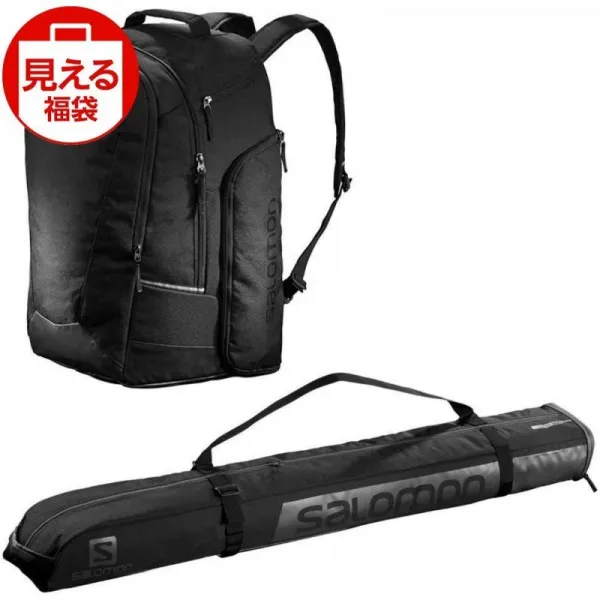 SALOMON (살로몬) 스키 가방 세트 익 스텐드 1 개 넣고 130cm + 25 블랙 & 고투스노 기어 백 50L 블랙
