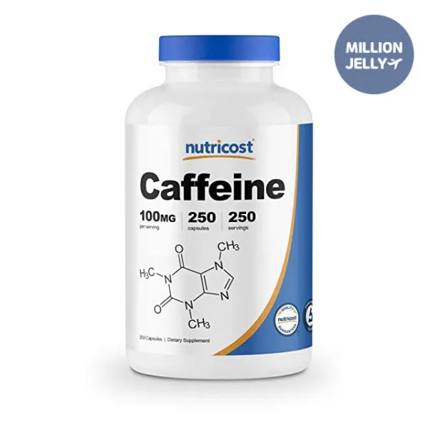 Nutricost 뉴트리코스트 Caffeine 카페인 100mg 250캡슐 184005 각성효과 지방분해 헬스부스트 250 Count Pack Of 1