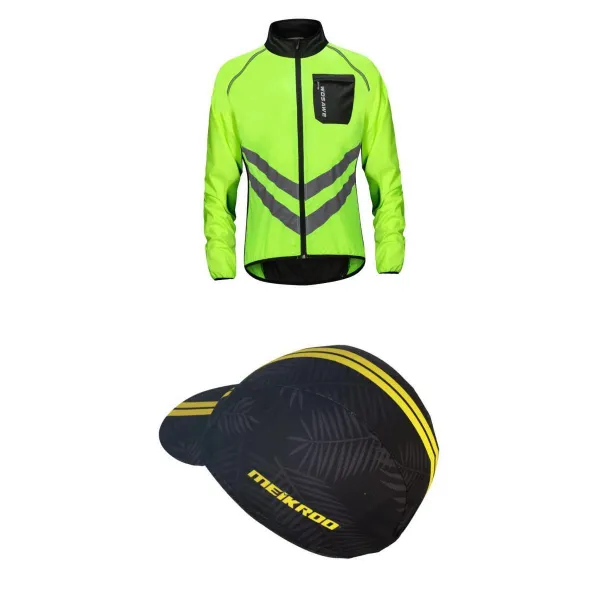 Fwt자전거 긴팔 져지 바람막이 + 썬갭 통기성 모자