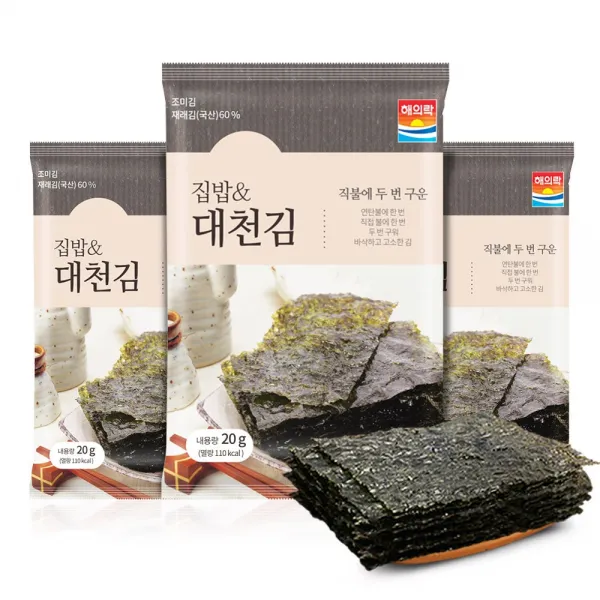해의락 대천김 20g 10봉 직불에 두 번 구운 전장김, 단품, 단품