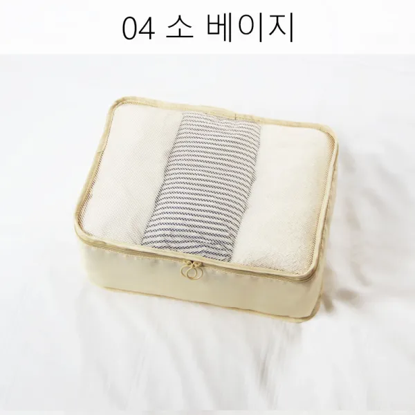 뉴타임즈11 트렁크에 옷가지 여행 담 스 분류 정리 수납 QH37 A17, 1개, 04 소 베이지
