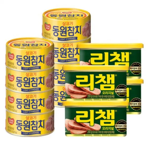 [동원] 라이트스탠다드참치 100g*8캔+리챔 200g*4캔, 1개