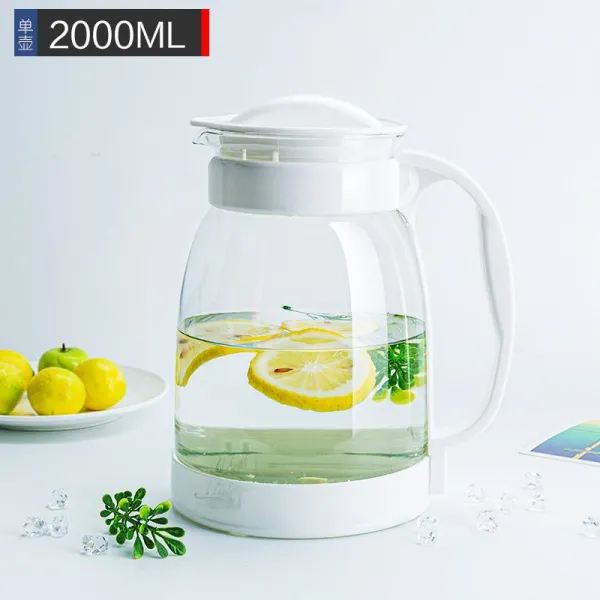활동 표적 곧장 돌진함 19L 가정용 유리 빅 냉수물병 춥다 냉수컵, 화이트 2000ml