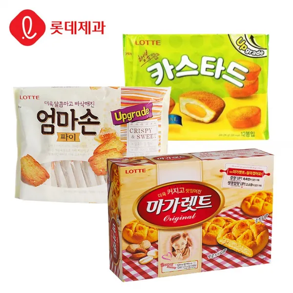[본사직영]롯데제과 마가렛트카스타드엄마손파이 혼합구성 3개, 03.마가렛트352gX2개+엄마손파이254gX1개