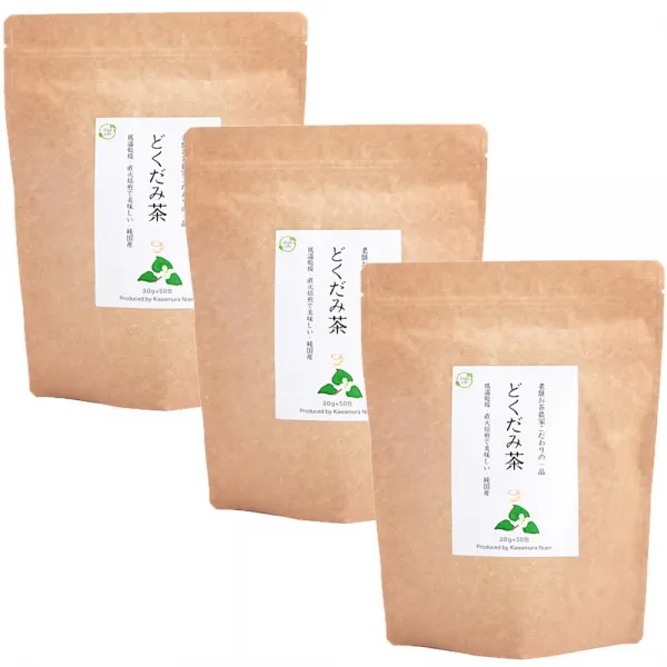 オーガライフ どくだみ茶 3g x 150包 （50包x3袋） 国産 無農薬 低温乾燥 直火焙煎 ティーパック 오우거 라이프 삼백초 차 3g x 150 포 (50 포 x3 봉) 무농약 저, 1