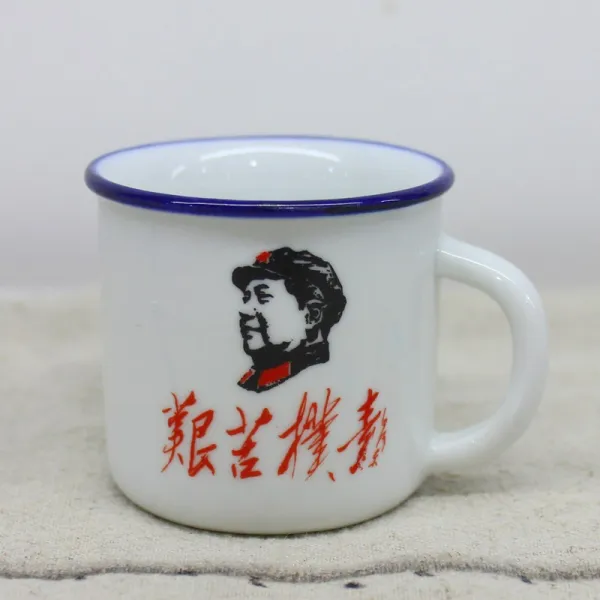 70ML 스몰자 미니 있음 손잡이 찻잔 독창적 레트로 궁푸차 구 개성 맟춤제작, 수박홍 수박홍 근면하고 소박하다