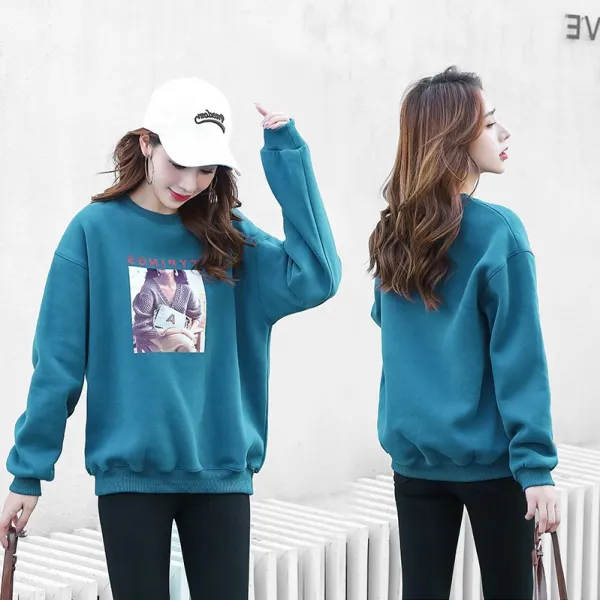 에스와이컴퍼니 기모 맨투맨 의 규율 천백 인자함 융 숏 CHIC 여성 겨울 가을 금 년 유행