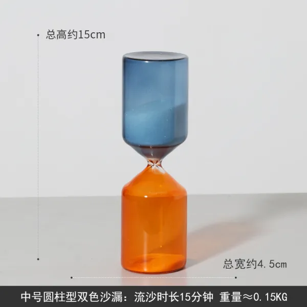 어반30 인테리어 타이머 모래 시계 모던 심플 글라스 컬러 샌드 크로노그래프 세트 60분 북유럽풍, 미디움 원기둥형 투톤 모래시계 + 유사시 약