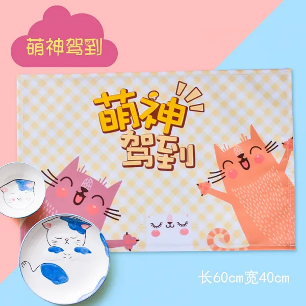 초등학생 찬합매트 테이블패드 점심식사 단열패드 1학년입니다 학교 테이블보 방수 기름방지 플바인딩 식탁보 살구나무 나리 도착함 60 *40