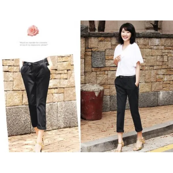 브엘세바 여자 7부 바지 데일리 베이직 외출복 일상복 E387 564558553492_Bnsu