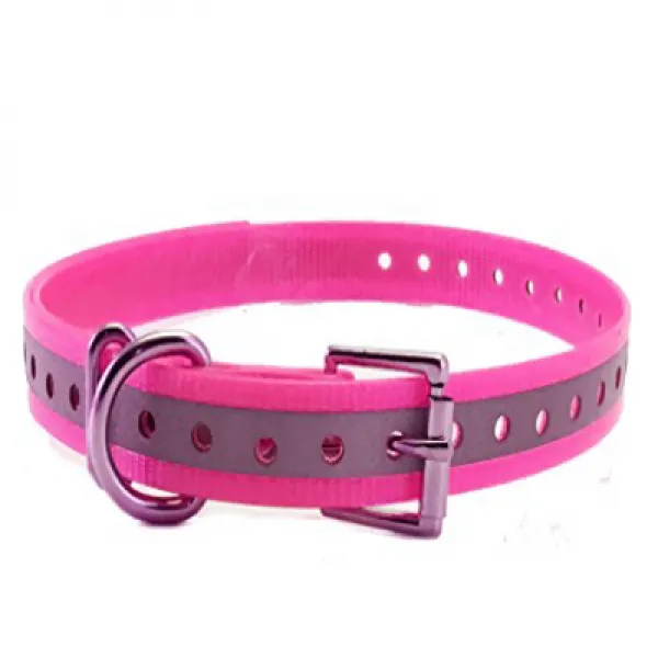 Sparky Pet Co High-Flex 1” Reflective Roller Buckle Replacement Collars (Neon Pink) 스파키 애완 동물 공동 높은, 1