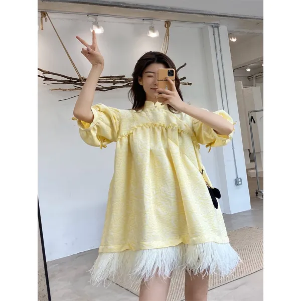 베이비돌원피스 IINC MOMOKOO~KAIY XIAO2019가을 뉴타입 여성 쟈가드 9593인형 스커트원피스