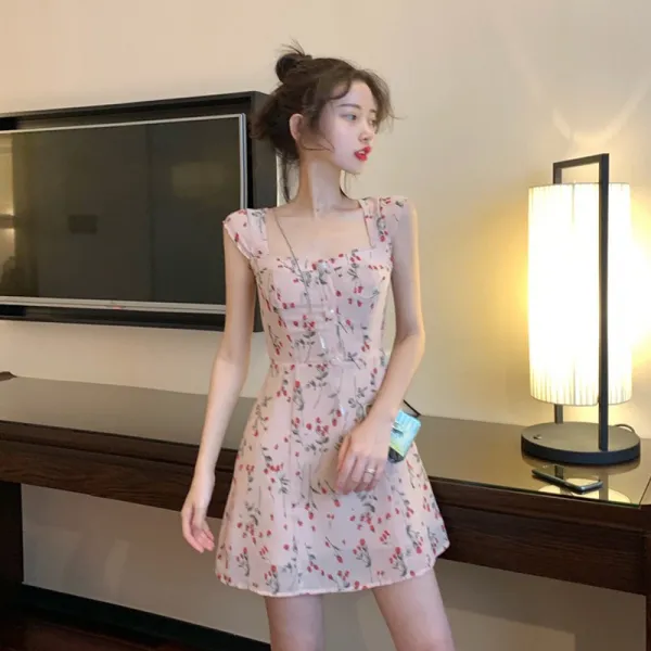 넷투넷 여성 여자 여름 러블리 쉬폰 플레어 원피스 스퀘어넥 시원한 큐티 595505501250