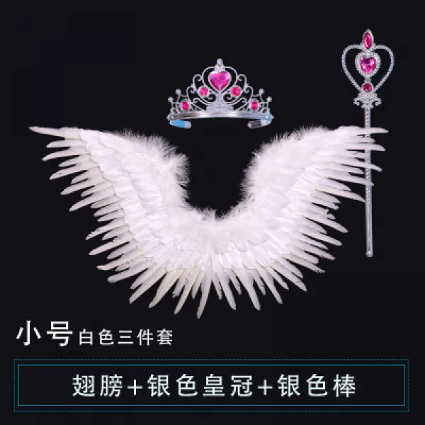 할로윈제품 뉴타입 모델 무대연주 깃털 날개 소품 절 할로윈데이 자동차전시 촬영 장식 T07 뉴타입 화이트스몰 호+은색 크라운+봉