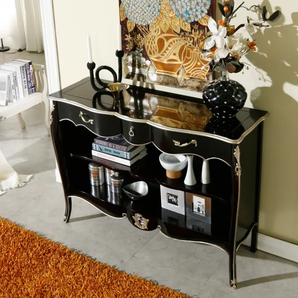 라스피 엔틱 빈티지 블랙 선반 콘솔 단품