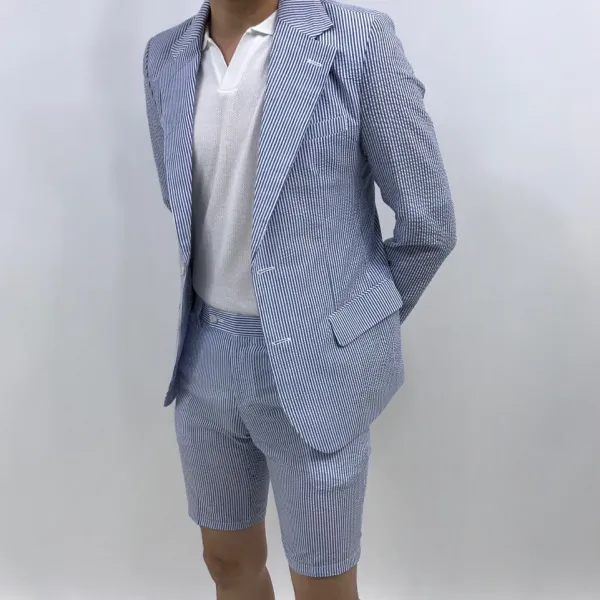 아르페 남자 클래식 시어서커 린넨 정장세트 2color