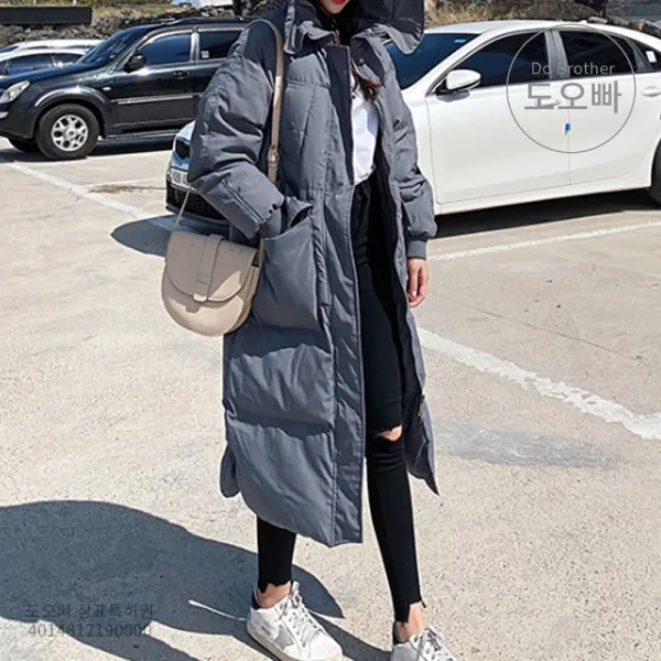 도오빠 빅사이즈 여성 롱패딩 패딩 점퍼 다운 여자패딩 후드 오버핏 박시 학생패딩 10대 20대 30대 패션 데일리 캐주얼 빅사이즈롱패딩
