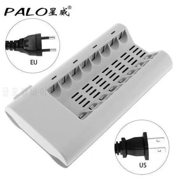 PALO 8 슬롯 LED 표시기 온도에 따른 빠른 배터리 충전기 AA에 대한 전류, 상세내용참조