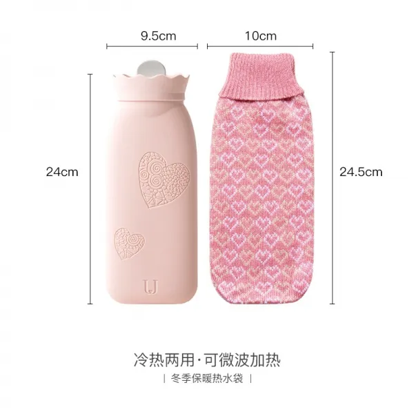 실리콘지퍼백 실리콘 온수팩 여성물주입 손보온 따뜻한배 자궁온열 기숙사 소형 호가 따라다니다 귀여운 안전장치, 1개