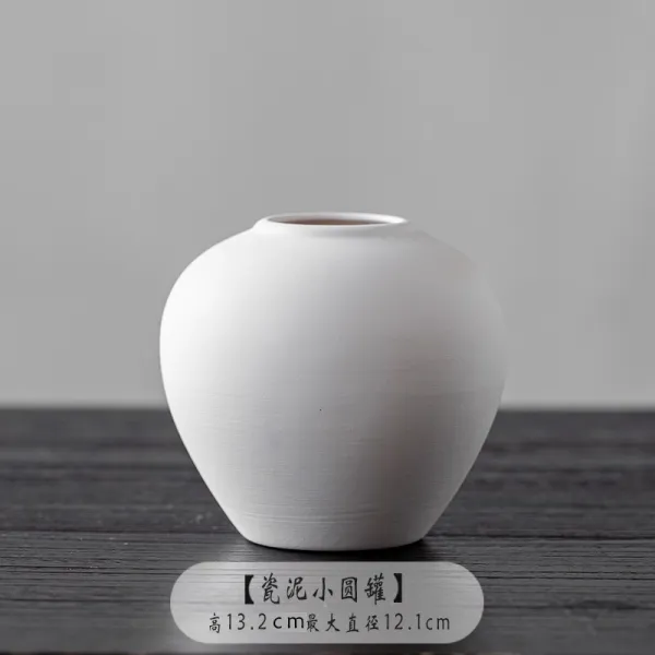 중국식 선의 심플 도자기 DIY 도예도바 강습소 소소배 장식 꽃병 장식 소반Z, 백색 사기 니 작은 원통
