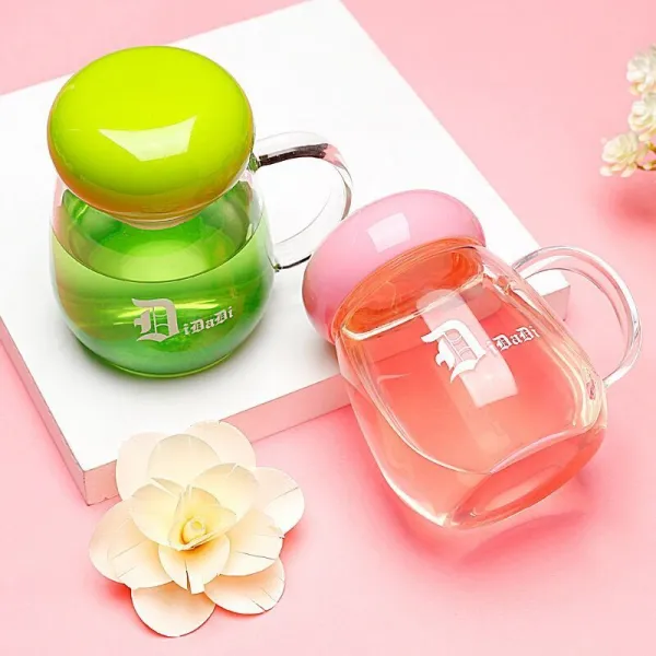 미스김1 사색 선택가능 큐트 작고깜찍 팽귄 유리컵머그잔 티 격화 컵슬리브 400ML, 구매하면 블루  화이트 도합 2개