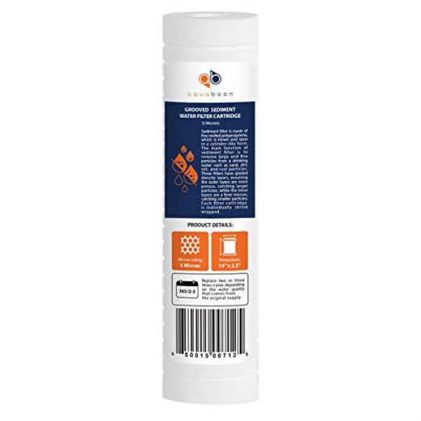 Aquaboon 5 Micron 10 x 2.5 10 인치 RO 장치 용 홈이있는 침전물 물 필터 ?
