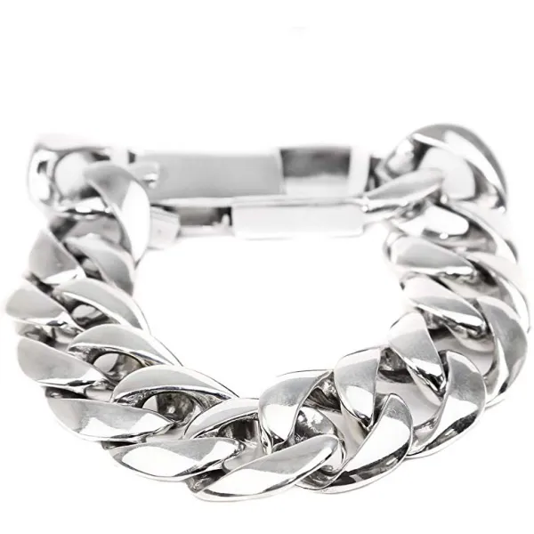 지나부린구 (JINA BRING) 팔찌 925 놀라움의 중압감 두꺼운 18mm 키 헤이 팔찌 남성 여성