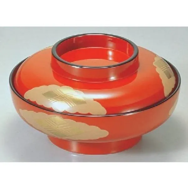 그릇 6 치 오히라 조림 椀白 정방 경내 주홍 [18.1φ x 9.5cm] ABS 수지 (7-283-15) 요정 여관 일식 그릇