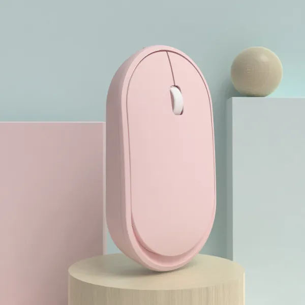 샤오미 마우스 무선 마우스 블루투스 무선 마우스 소녀 귀여운 충전식 음소거 애플 Xiaomi 레노버 델 hp 노트북에 적용 할 수, 원기 파우더 - 단색 (싱글 모드 청춘 에디션), 공식 표준