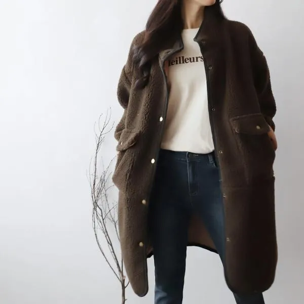 싱글버튼점퍼 1020671 OUTER 모직 울자켓 베이지 Beige 블랙 Black 밤색 Chestnut brown 아이보리