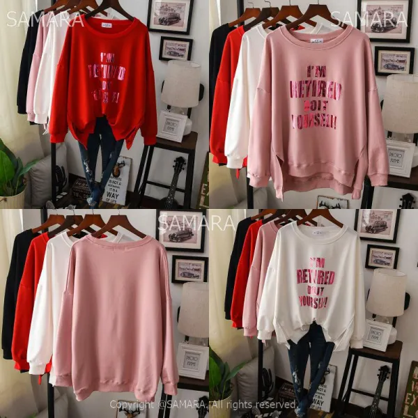 Qterra 특허브랜드 라운드넥 긴팔 루즈핏 캐쥬얼 여성티셔츠