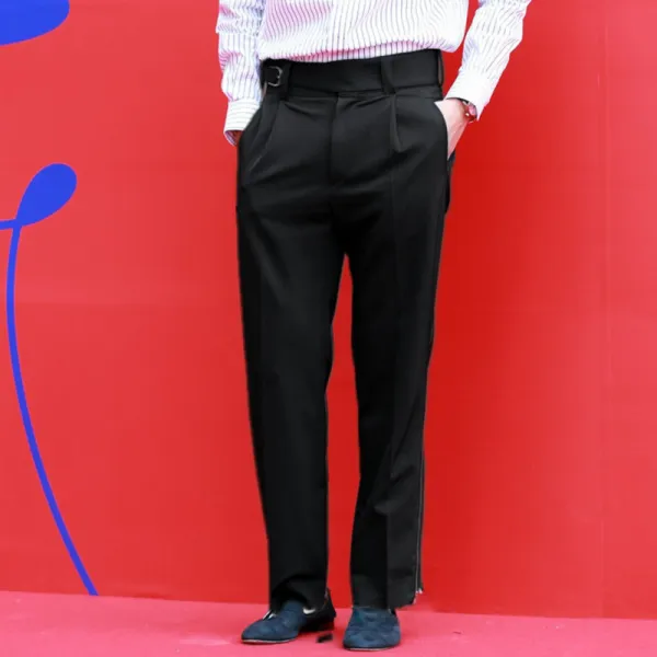 봄 여름 그 뜻을 식 부륵 이와 같다 정장바지 핸드메이드 남자집업 숓 일자 롱