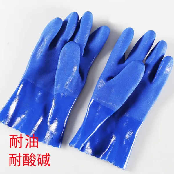 노멜마켓 장갑고무 전침 소조함 죽이다 물고기 그치다 미끄럽다 노동보호 두꺼운 톨 방수 논슬립 미끄럼방지 작업 내산알칼리, 좋다 보호 블루 샌딩 장갑 ：10겹