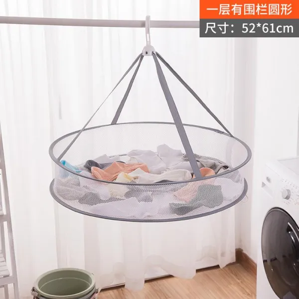 니트를 말리다 캐시미어스웨터 의 건조 옷걸이 평평한 방지변형 스웨터를 걸다 양말 그물망 가정용 접이식 옷 바구니, T08-61cm1단 둘러싸다5그레이, 기본