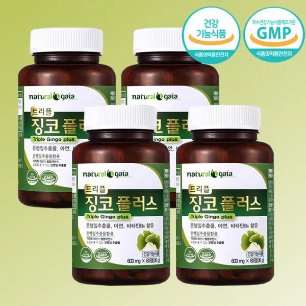 트리블 징코 플러스 8개월분 은행잎 추출물 아연 비타민B6 혈행개선 기억력개선, 단품, 단품